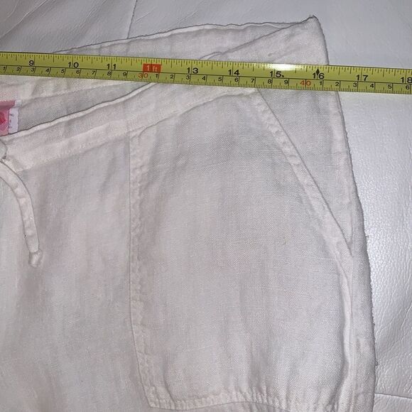 J❤️Li❤️ Linen Button Closure Drawstring Wide Leg Pockets Women’s Pants Size M - Picture 3 of 12